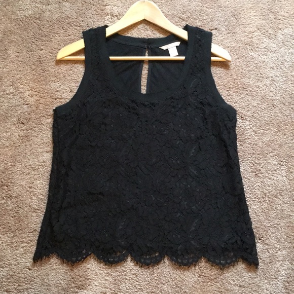 Banana Republic Tops - Banana Republic black lace top 💕